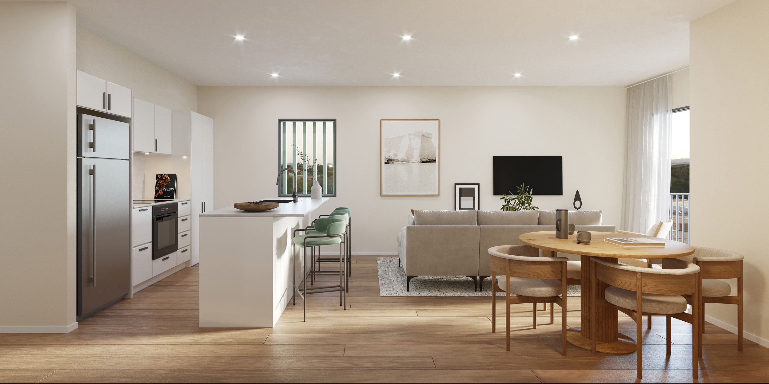 Shillito Apartments Kitchen Section 3D Render